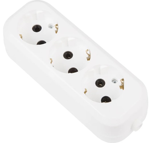 Розетка KRAMER 11-8712  3 гнезда с/з PROconnect «Эконом»