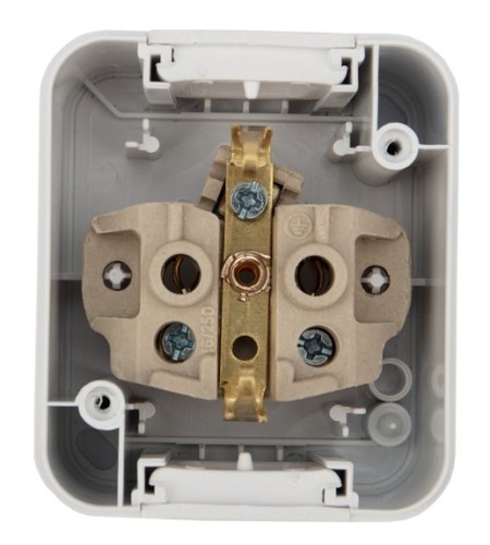 Розетка Kranz KR-78-0605 одноместная (керамика) Mini OG IP54, с зазем. - изображение 3