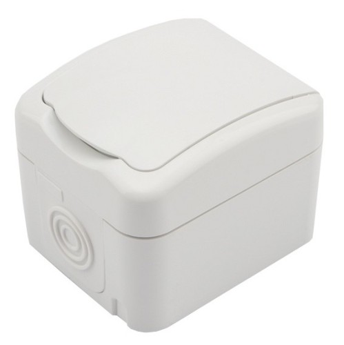 Розетка Kranz KR-78-0605 одноместная (керамика) Mini OG IP54, с зазем. - изображение 2