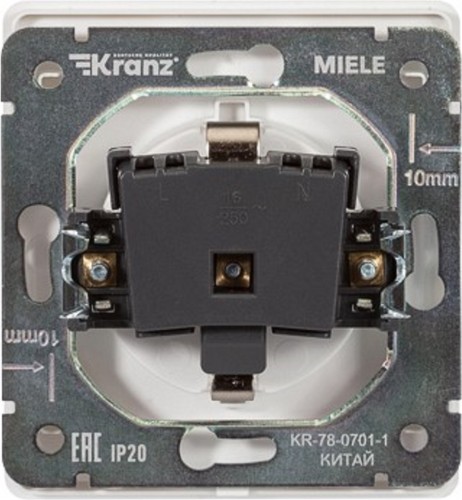 Розетка Kranz KR-78-0701-1 Round 1-ая, со шторками, перламутр - изображение 2