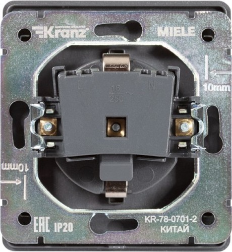 Розетка Kranz KR-78-0701-2 Round 1-ая, со шторками, титан - изображение 2