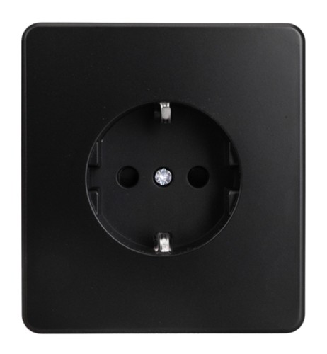 Розетка Kranz KR-78-0701-3 Round 1-ая, со шторками, оникс