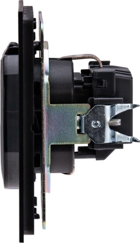 Розетка Kranz KR-78-0702-5 Strong 1-ая со шторками и крышкой, антрацит - изображение 3