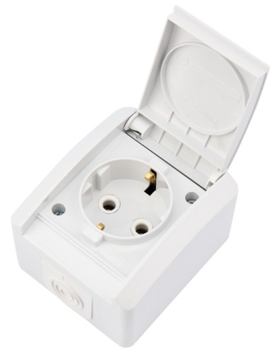 Розетка Kranz KR-78-0816 одноместная INDUSTRIAL IP54 с зазем., о/у, белая