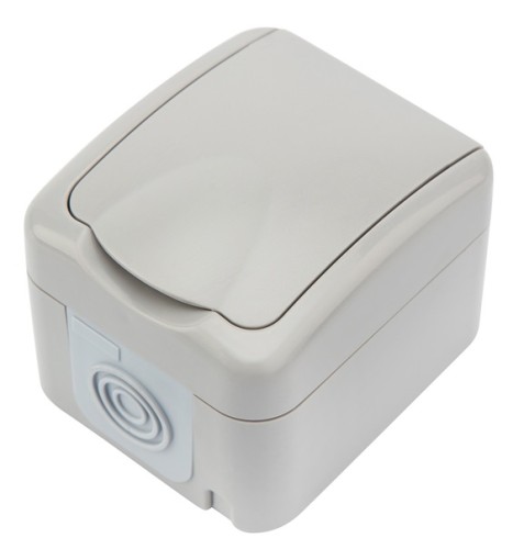 Розетка Kranz KR-78-0817 одноместная Mini OG IP54, с зазем., о/у, серая - изображение 2