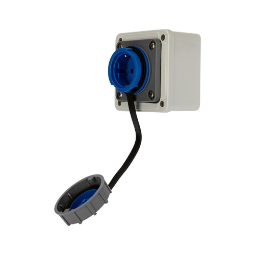 Розетка REXANT 111-125 настенная влагозащищенная с крышкой 16А, 2Р+РЕ - изображение 4