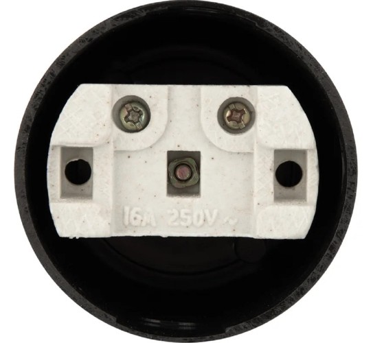 Розетка штепсельная REXANT 11-8980 карболитовая открытой установки б/з 16А, черная - изображение 5