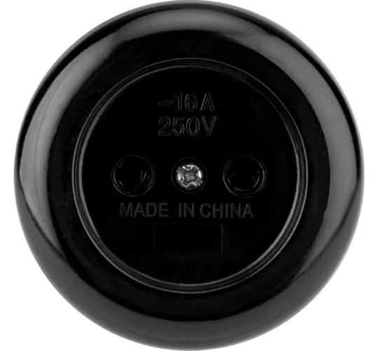 Розетка штепсельная REXANT 11-8980 карболитовая открытой установки б/з 16А, черная - изображение 4