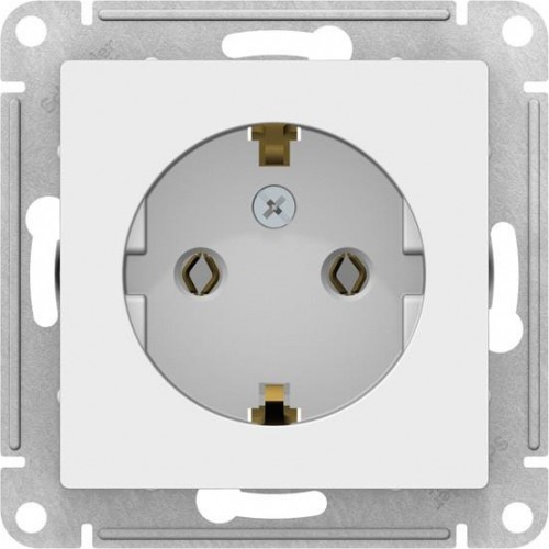 Розетка Systeme Electric AtlasDesign 1-м 16а ip20 с заземл., белая ATN000143 ATN000143