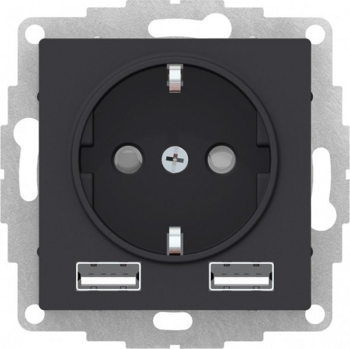 Розетка Systeme Electric AtlasDesign ATN001030 3-м 16а ip20 с 2-мя заряд. ус-ми usb ATN001030