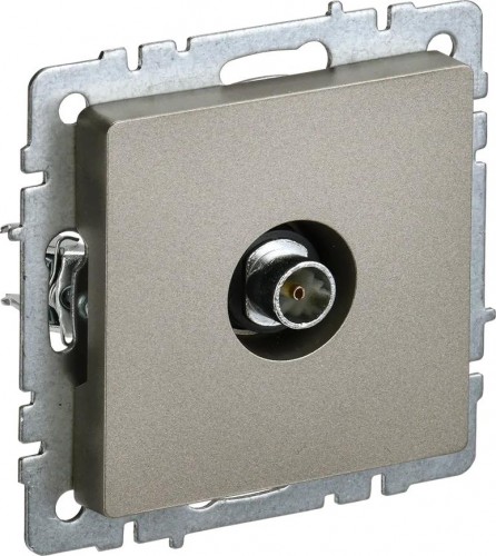 Розетка телевизионная IEK Brite РТВ11-0-БрШ оконечная TV шампань BR-A10-O-K37