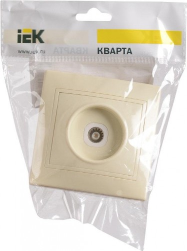 Розетка телевизионная IEK Кварта РТВ10-ККм TV 1-м IP20 крем. EAK10-K33-DM - изображение 2