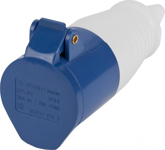 Розетка ЗУБР Мастер переносная, 16a, 250b, 6ч. 55252-016-3