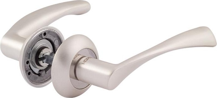 Ручка дверная НОРА-М 100 А AL комплект "Белый жемчуг" 16730