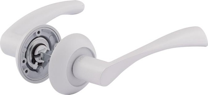 Ручка дверная НОРА-М 100 А AL комплект "Белый" 17233