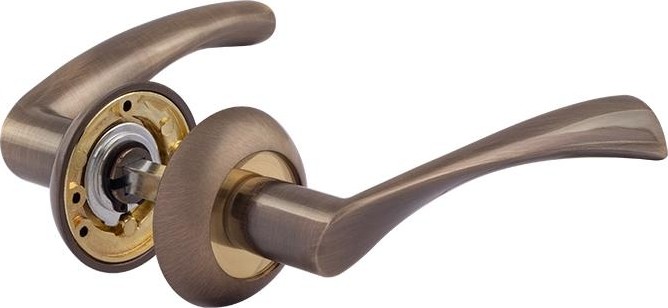 Ручка дверная НОРА-М 100 А AL комплект "Старая бронза" 15399