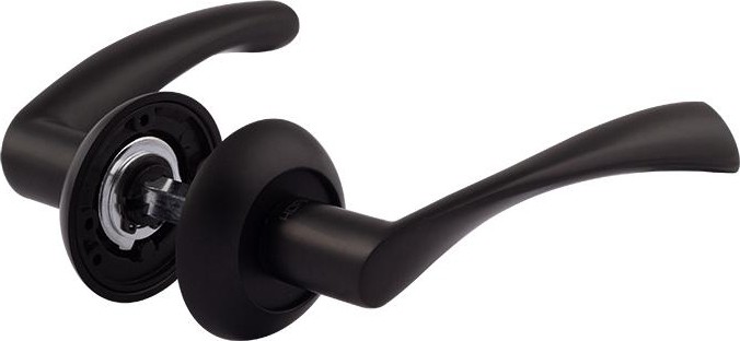 Ручка дверная НОРА-М 100 А AL комплект "Черный" 17222