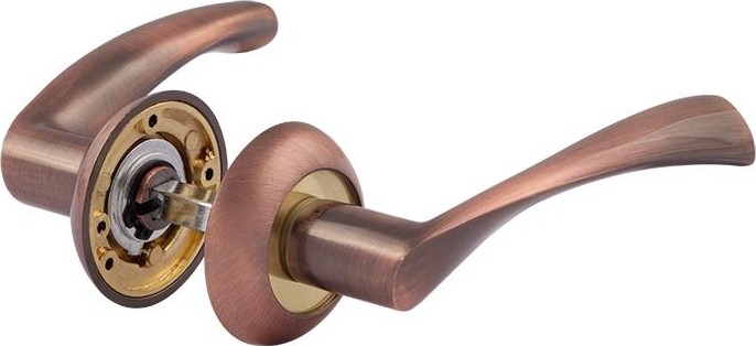 Ручка дверная НОРА-М 100 А AL комплект "Старая медь" 15398