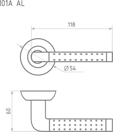 Ручка дверная НОРА-М 101 А AL комплект "Старая медь" 15315 - изображение 2