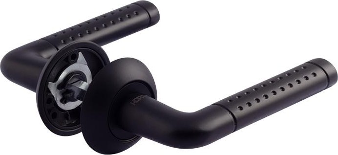 Ручка дверная НОРА-М 101 А AL комплект "Черный" 18544