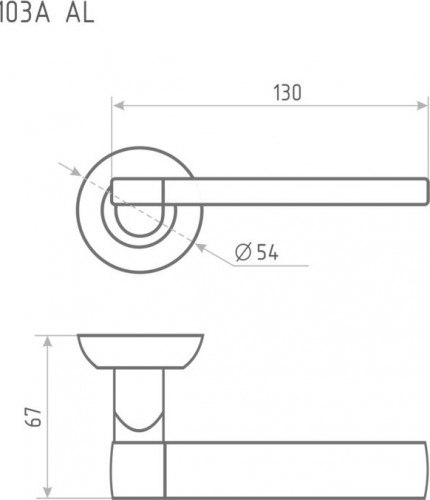 Ручка дверная НОРА-М 103 А AL комплект "Матовый никель" 15913 - изображение 2