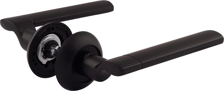 Ручка дверная НОРА-М 103 А AL комплект "Черный" 17234