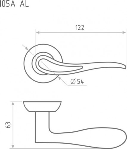 Ручка дверная НОРА-М 105 А Al комплект "Хром" 15501 - изображение 2