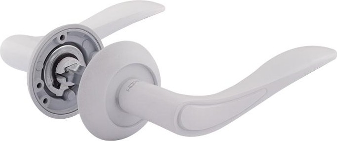 Ручка дверная НОРА-М 105 А Al комплект "Белый" 17236