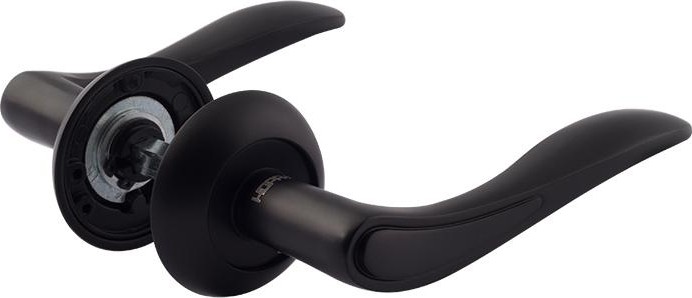 Ручка дверная НОРА-М 105 А Al комплект "Черный" 18507