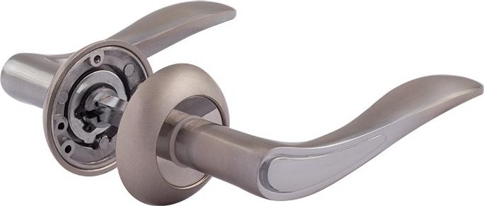 Ручка дверная НОРА-М 105 А Al комплект "Матовый никель" 15503