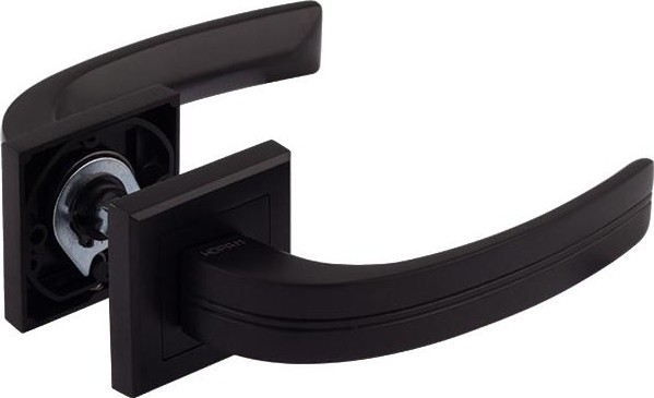 Ручка дверная НОРА-М 106 К Al комплект "Черный" 17223