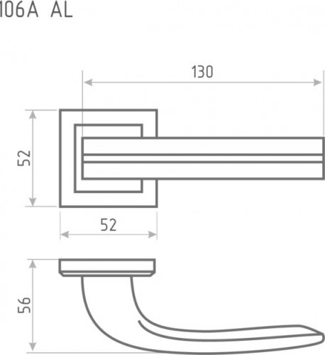 Ручка дверная НОРА-М 106 К Al комплект "Старая бронза" 15504 - изображение 2
