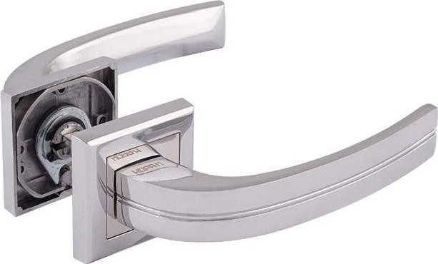Ручка дверная НОРА-М 106 К Al комплект "Хром" 15915