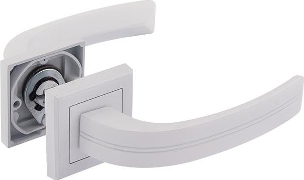 Ручка дверная НОРА-М 106 К Al комплект "Белый" 17237