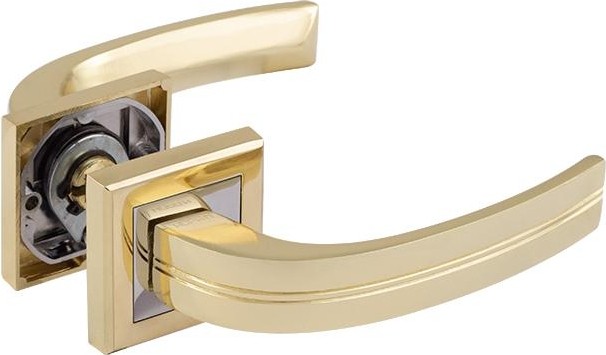 Ручка дверная НОРА-М 106 К Al комплект "Золото" 15968