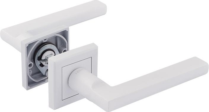 Ручка дверная НОРА-М 108 K Al комплект "Белый" 17239