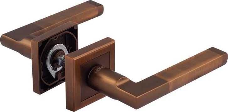 Ручка дверная НОРА-М 108 K Al комплект "Матовый кофе" 15970