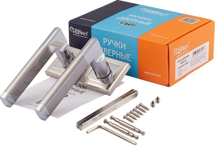 Ручка дверная НОРА-М 108 K Al комплект "Матовый никель" 15916 - изображение 2