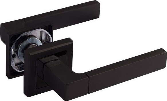 Ручка дверная НОРА-М 109 К Al комплект "Черный" 17240