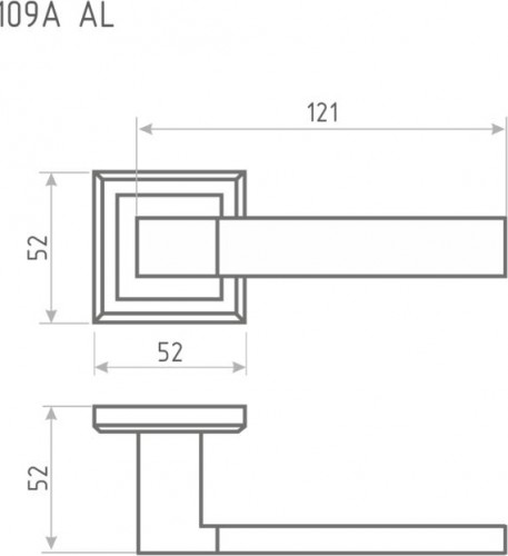 Ручка дверная НОРА-М 109 К Al комплект "Хром" 16132 - изображение 3