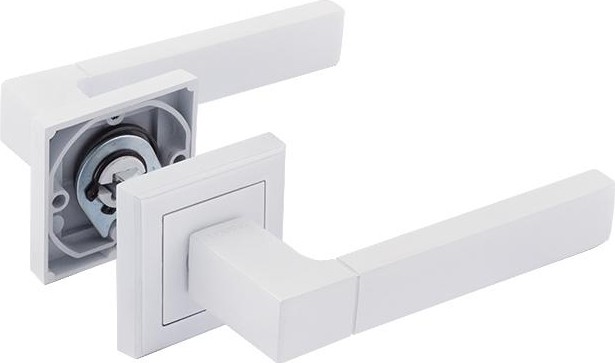 Ручка дверная НОРА-М 109 К Al комплект "Белый" 17241