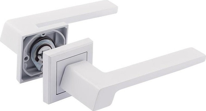 Ручка дверная НОРА-М 111 K Al комплект "Белый" 17242
