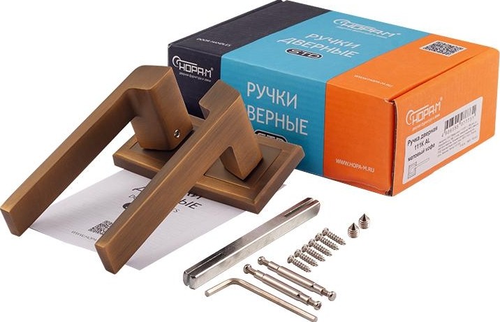 Ручка дверная НОРА-М 111 K Al комплект "Матовый кофе" 16259 - изображение 2