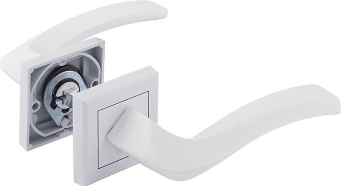 Ручка дверная НОРА-М 112 К AL комплект "Белый" 17244