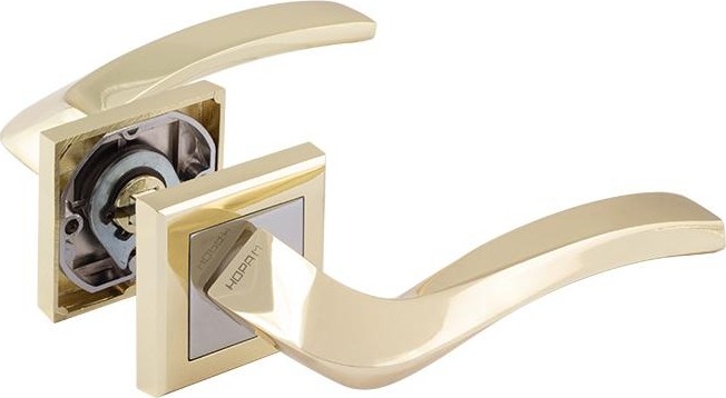 Ручка дверная НОРА-М 112 К AL комплект "Золото" 16583