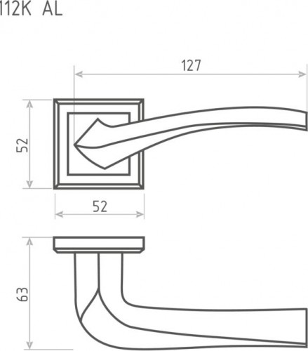 Ручка дверная НОРА-М 112 К AL комплект "Матовый никель" 16586 - изображение 3