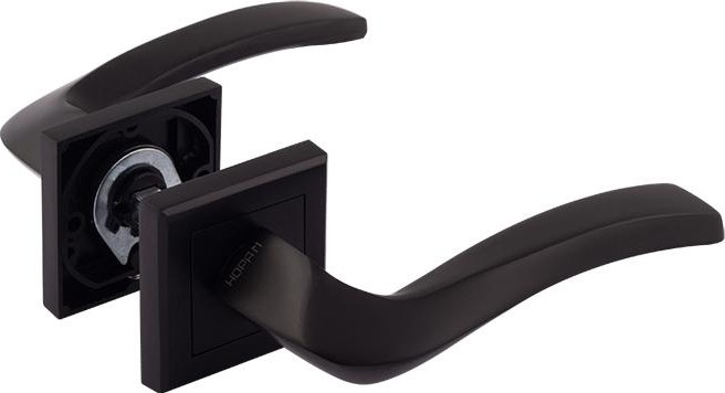 Ручка дверная НОРА-М 112 К AL комплект "Черный" 17243