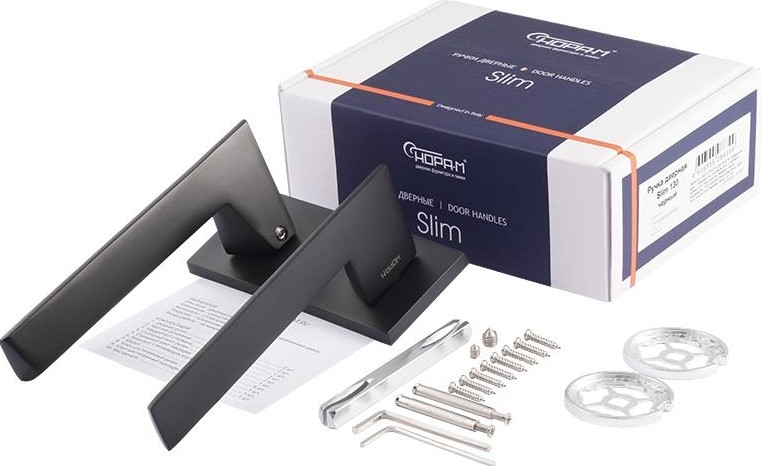 Ручка дверная НОРА-М 130K Slim "Черная" 18616 - изображение 2