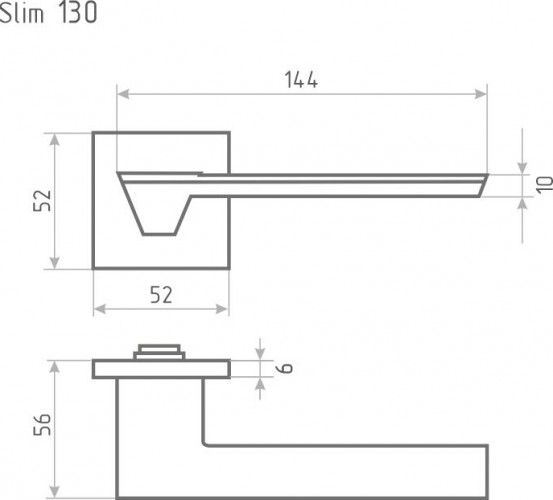 Ручка дверная НОРА-М 130K Slim "Графит" 18615 - изображение 3