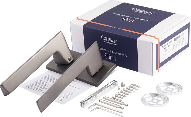 Ручка дверная НОРА-М 130K Slim "Графит" 18615 - изображение 2